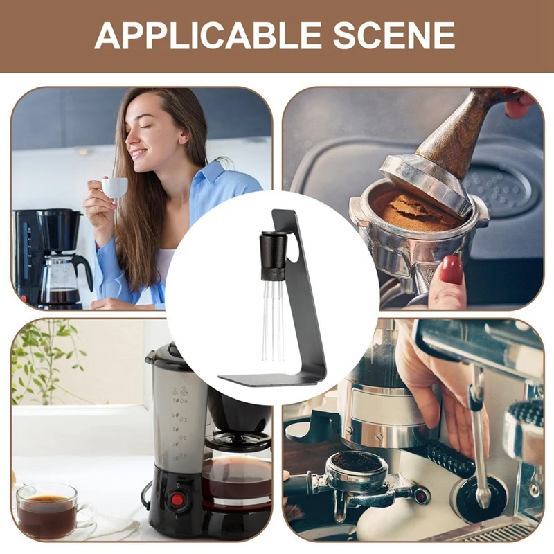 Espresso Agulha Distribuidor, Agitador magnético do metal, Ferramenta para o café, Distribuidor de café preto para o local de trabalho, 1Pc