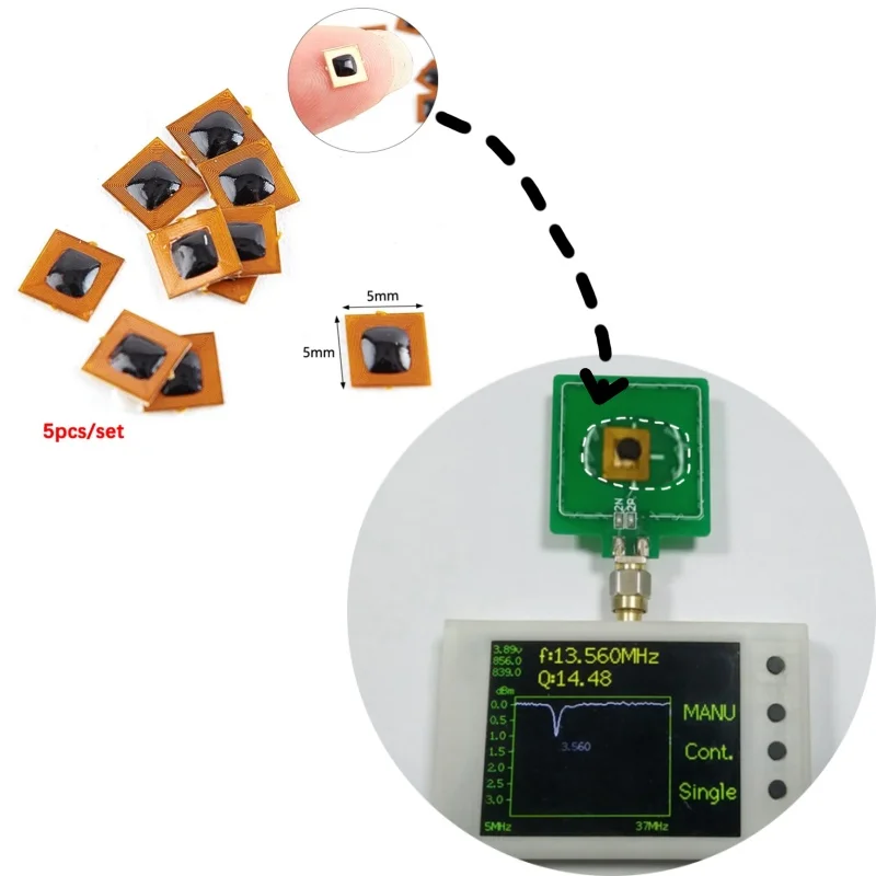 

5 шт./набор, программируемые RFID-метки 5*5 мм