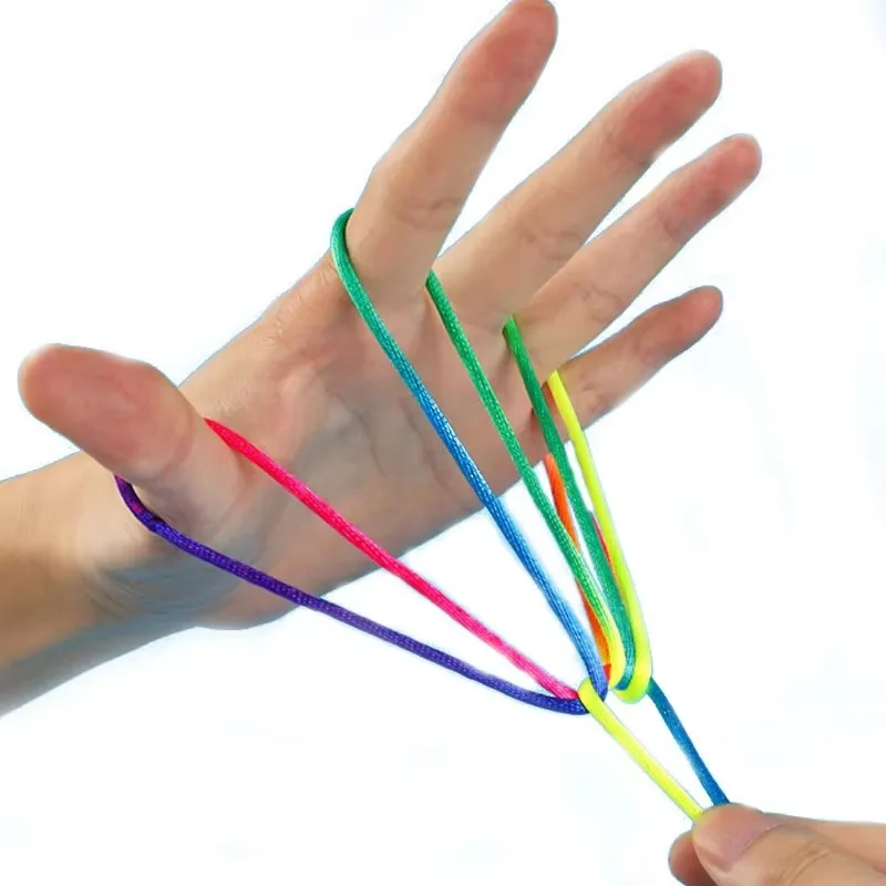 5/10 PCS Children Rainbow Flower Rope Gradient Bold Puzzle toys Weaving Flower Rope Student Color Rope Flower Rope Birthday Gift