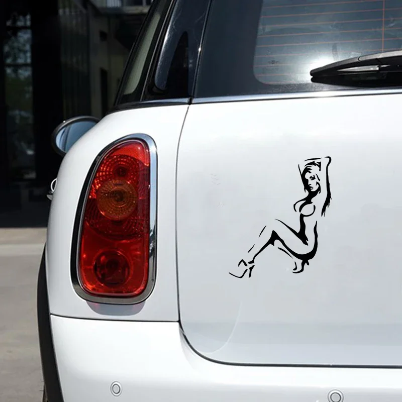 Car Sticker  Beautiful Girl Silhouette of Funny 3D Stickers and  Sticker on Car Styling Decoration Vinly Decals,13cm*16cm