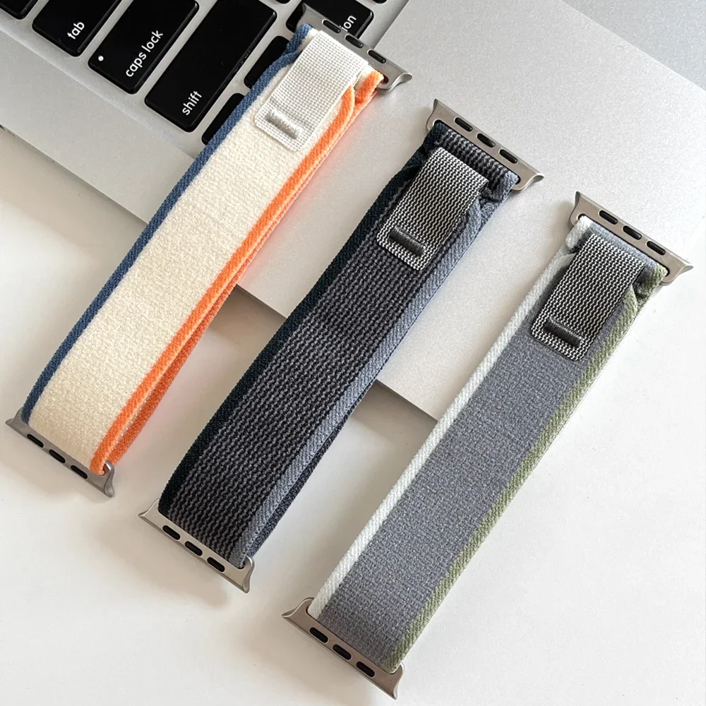Strap for Apple Watch Band 49mm 45mm 44mm 40mm 41mm 42mm 38 46mm Nylon Sports Trail Loop Bracelet series 10 9 8 7 6 5 se Ultra 2