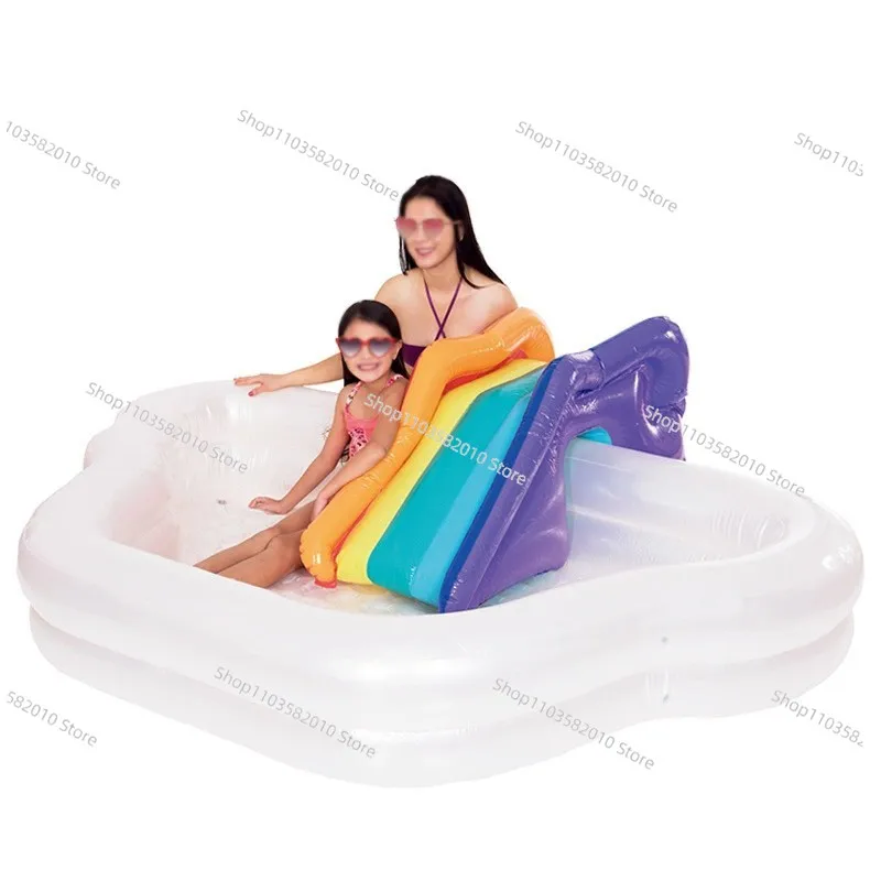 Children's Inflatable Rainbow Slide Outdoor Lawn Swimming Pool Inflatable Ocean Ball Pool Slide