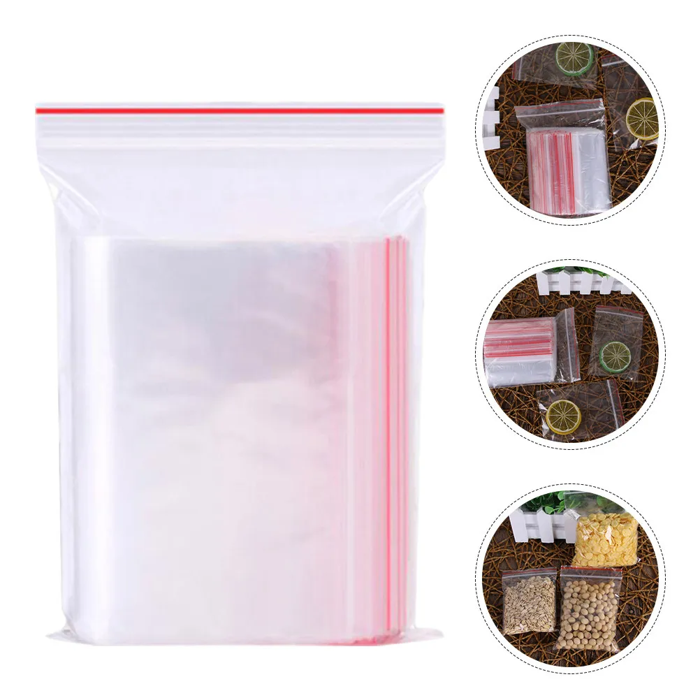 200Pcs Clear Reusable Zipper Bags Self-Sealing Mini Storage Pouches for Earring Bracelet Spice Tea Cookie Pill Packaging