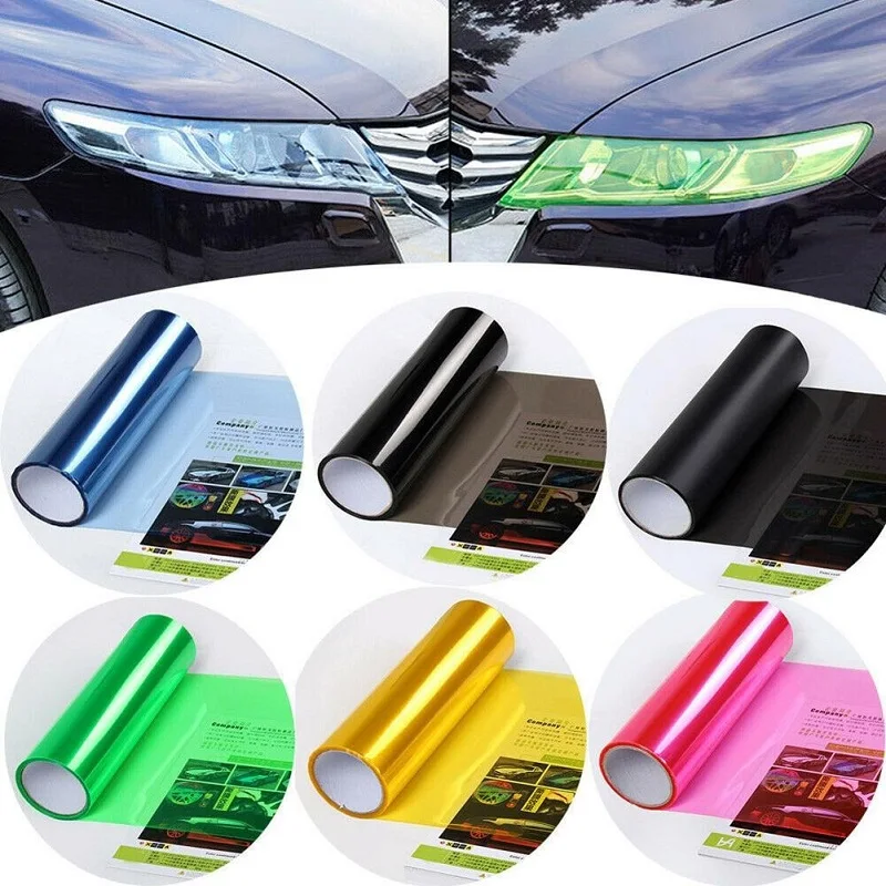 30x60cm Universal Multicolor Car Stickers Car Headlight Taillight Fog Light Wrap Film Auto Lamp Styling Protective Vinyl Film