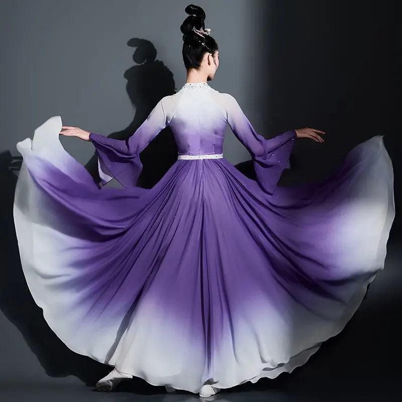 Classical Dance Performance Costume Elegant Dance Dress New Chinese Hanfu Repertoire Dress Performance Costume Umbrella Dance