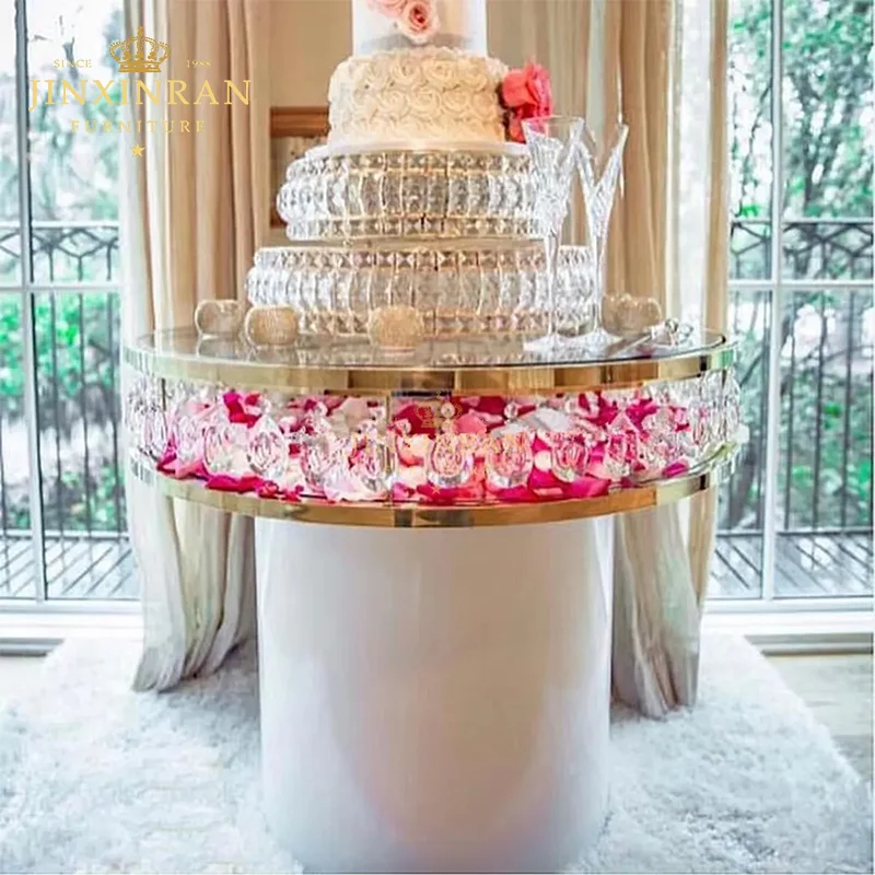 

Gold Wedding Cake Stand Crystal Cake Stands Wedding Cakes Dessert Table For Wedding Decoration