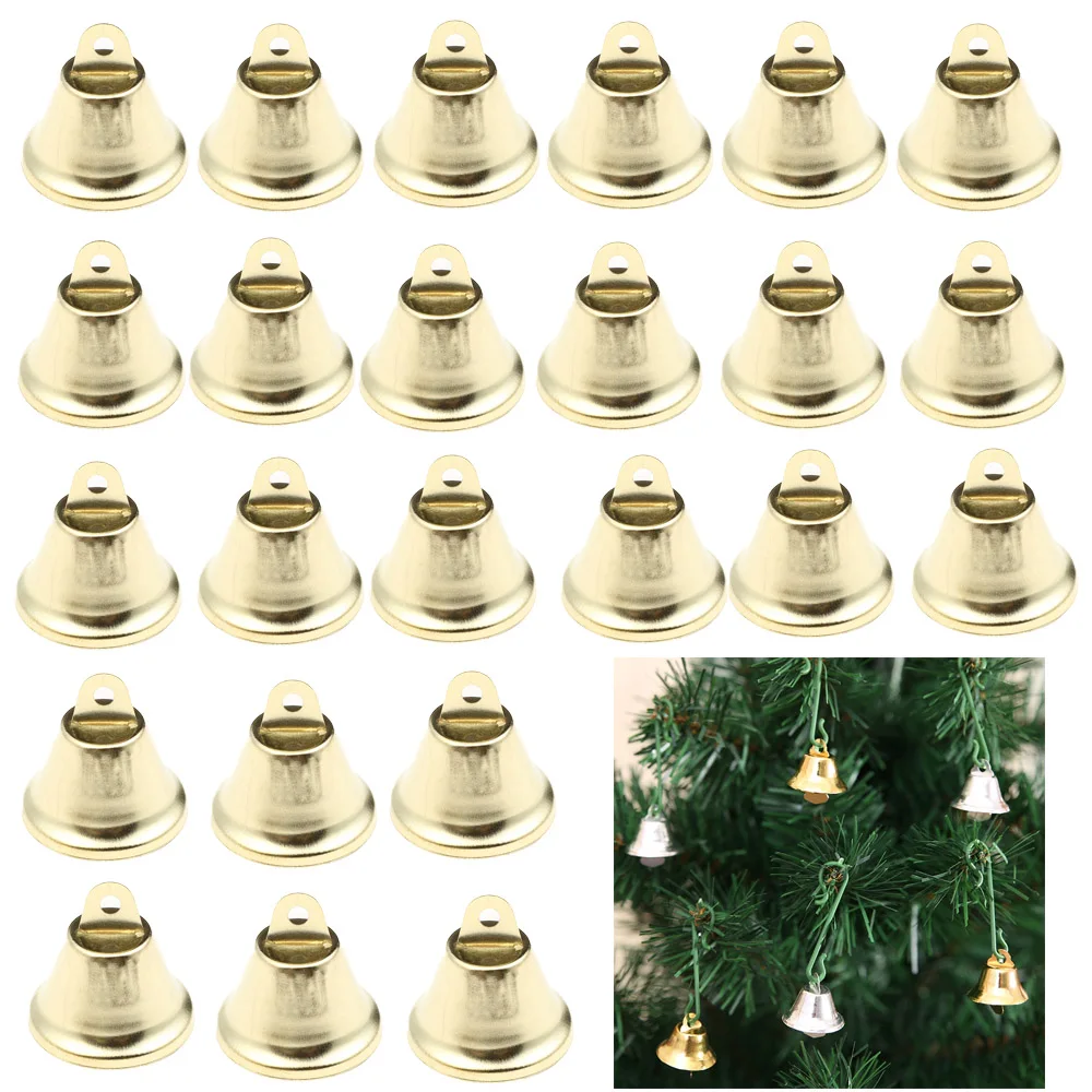 20/50pcs 2cm Gold Sliver Christmas Bells Little Metal Jingles Bells Xmas Tree Hanging Ornaments Christmas Pendants Craft Decor