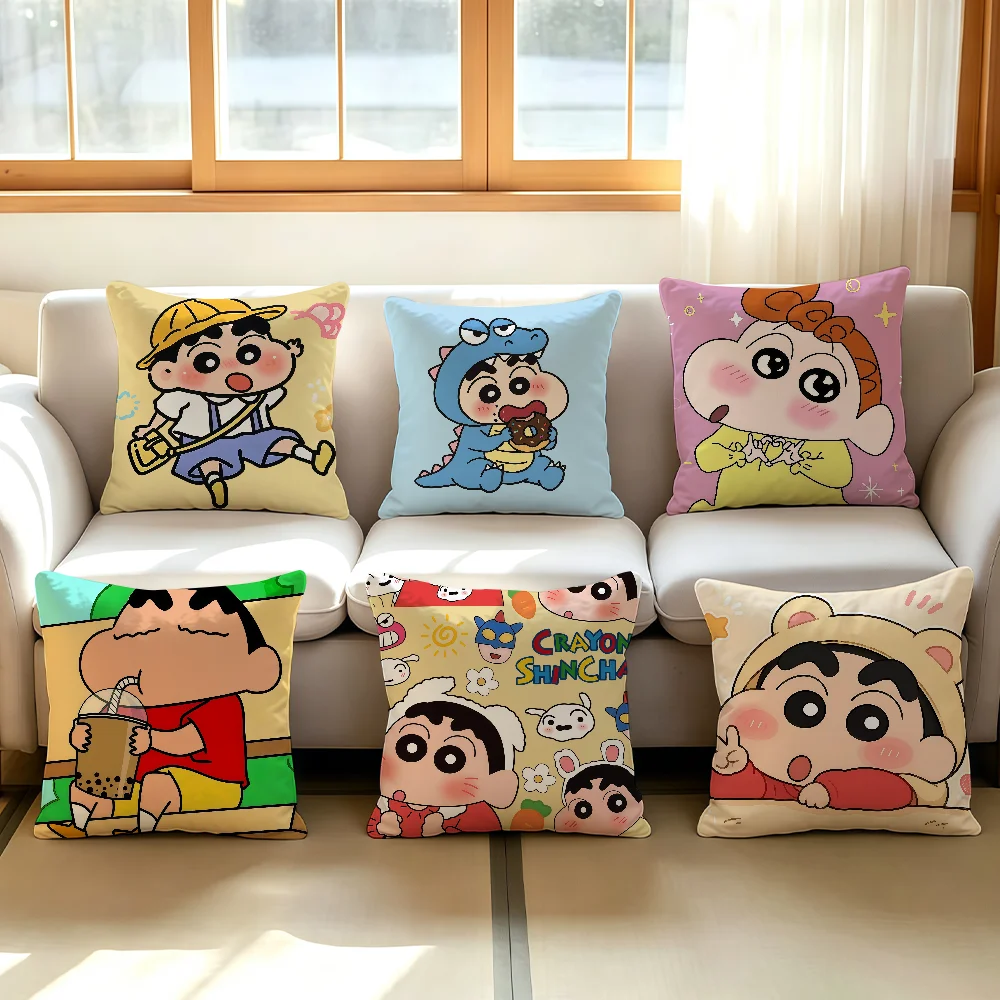 Comic C-Crayon S-Shin-Chan cushion cover Comfortable Decorative For Bedroom Living room Dormitory Picnic and Holiday Decoration