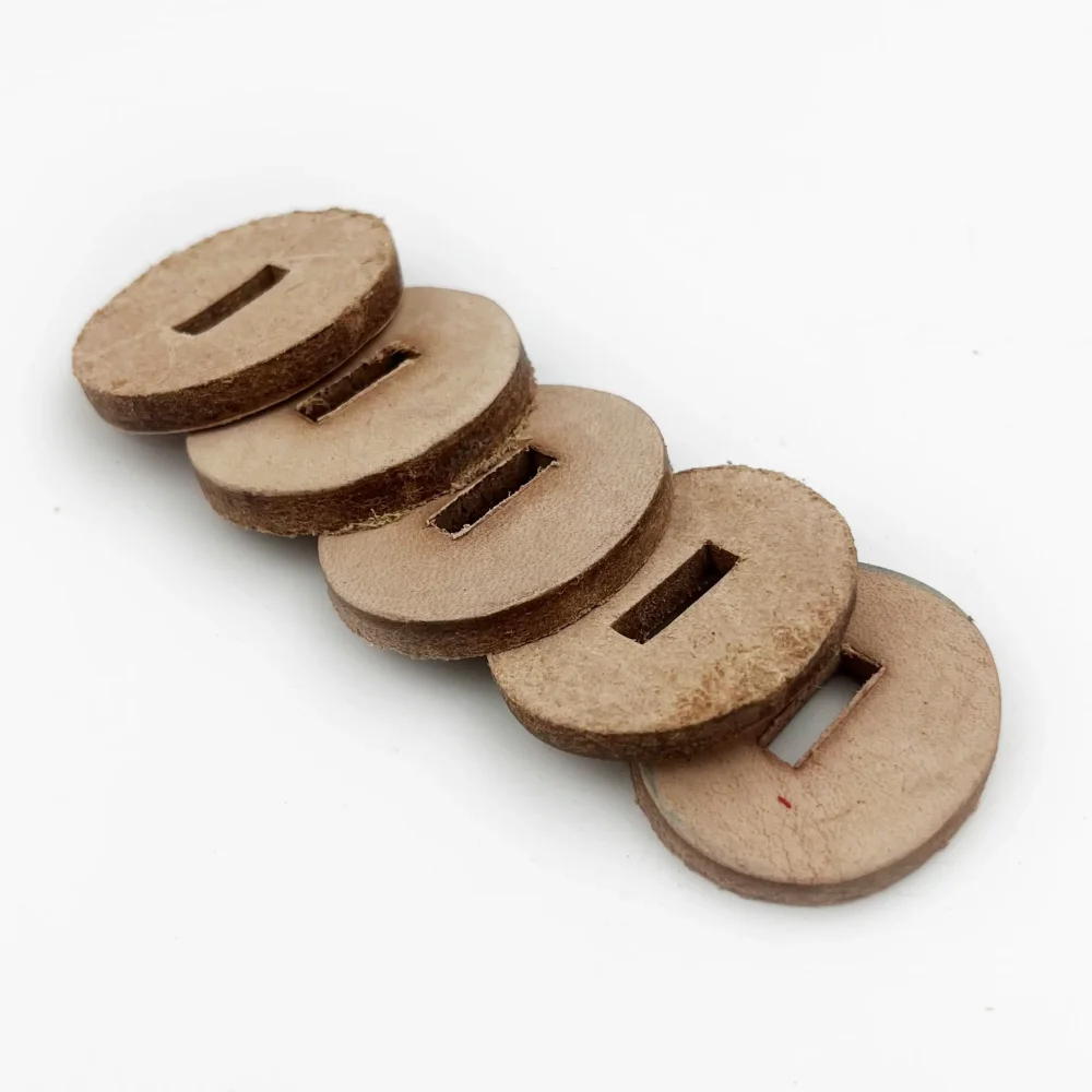 Handmade Handle Stacking Leather Gasket DIY Handle Repair Set Leather Handle Pad Used for Making Tool Handles, 2 Sizes