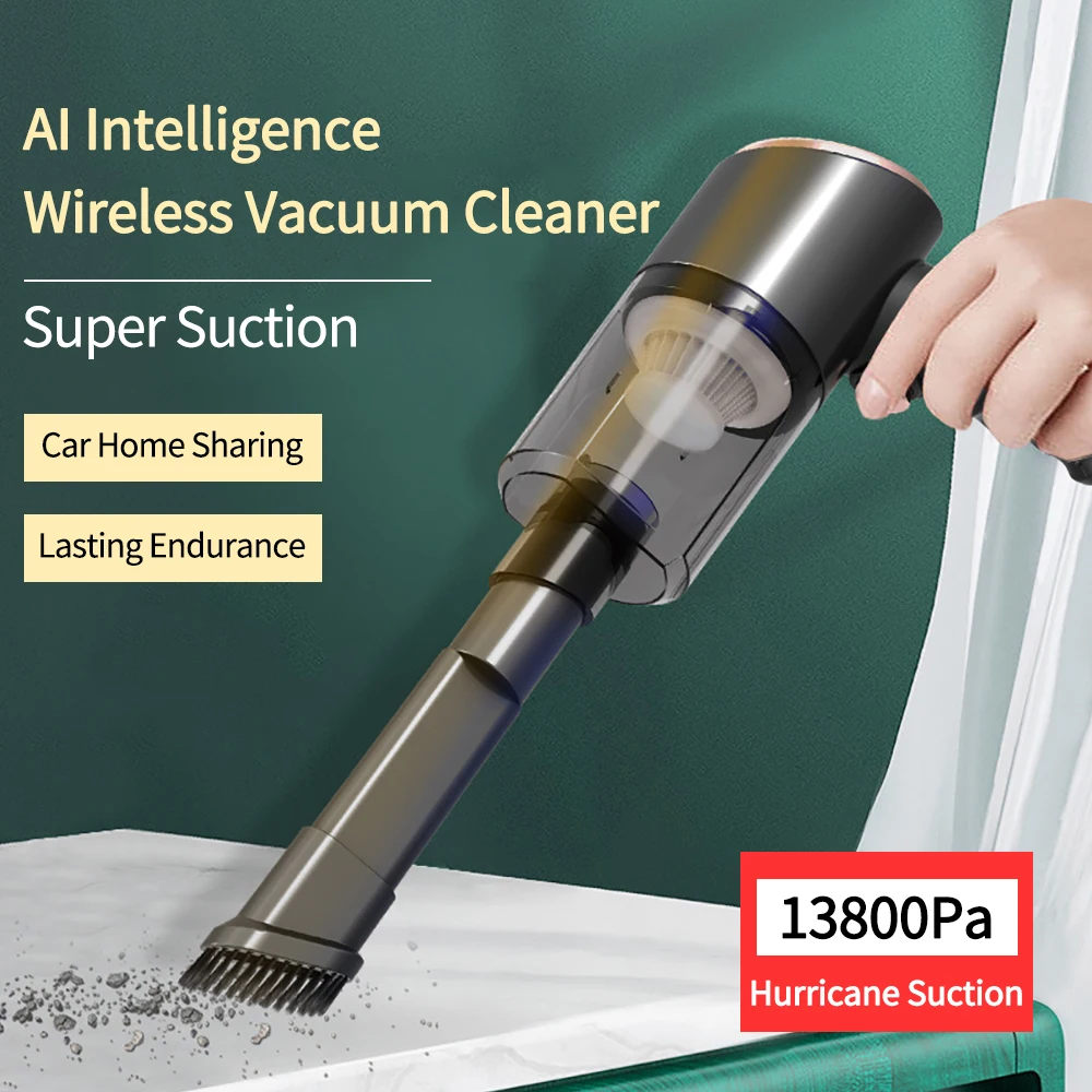 Wireless Vacuum Cleaner 2000mAh Car Hoover 3800PA Automatic Dust Buster 2 in 1 Wireless Dust Collector for Home Vehicle Cleaning