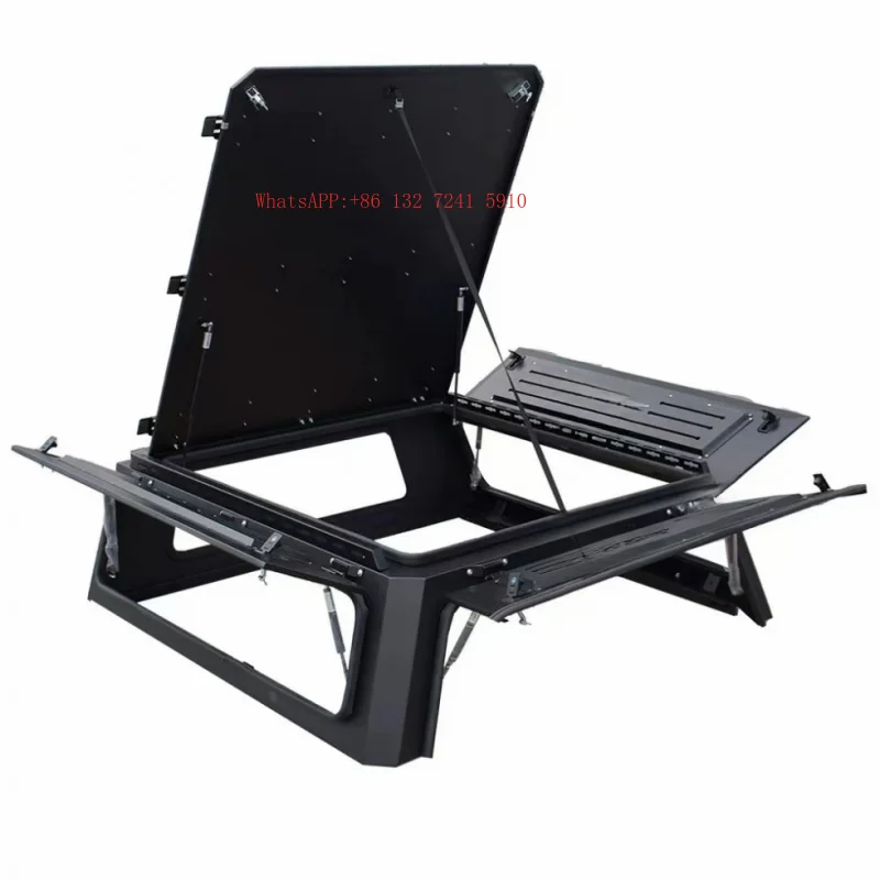 Pickup Truck 4-Door High Top Cap Manganese Steel Canopy with Anti-Shatter Windows Fit
