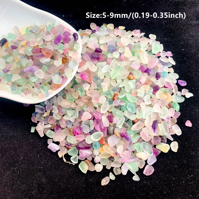 1.76oz 천연 크리스탈 분쇄 돌, 형석 크리스탈 광택 돌, 보석 만들기, 소원 병, 관엽 식물, 정원