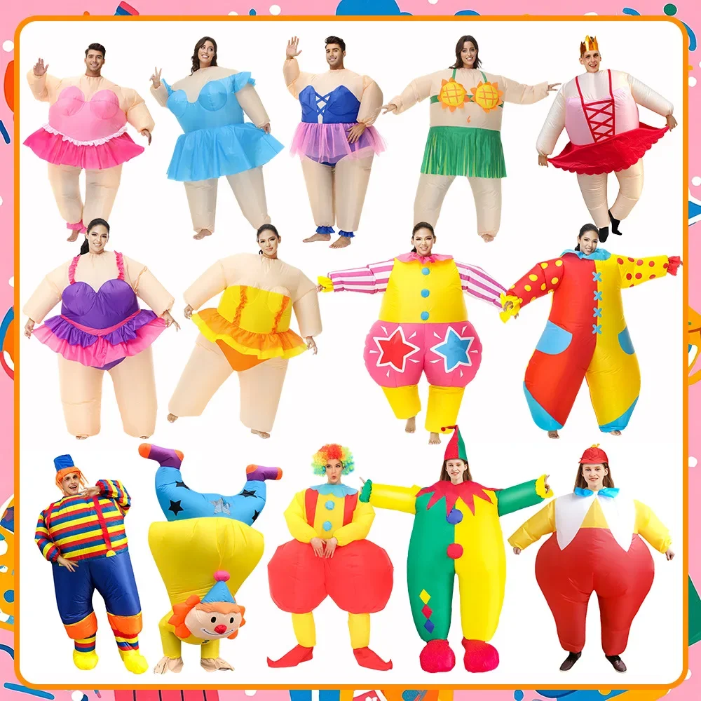 

Upside Down Clown Inflatable Costume for Adult Men Women Dance Parties TV Programs Carnivals Opening Celebrations