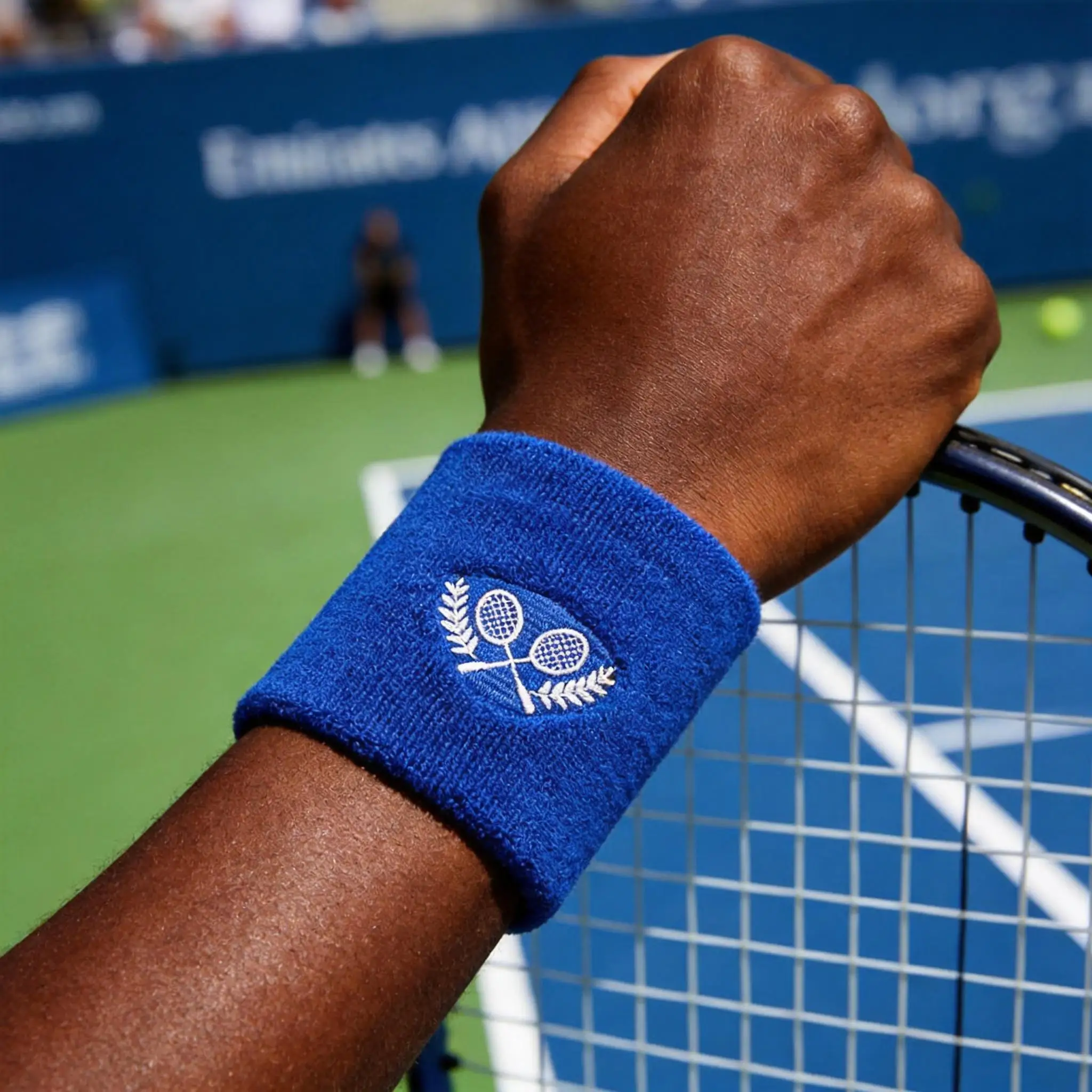 2pcs Badminton Wrist Guard Sport Ware Major Embroidery Tennis Protection Wipe Sweat Run Comfortable Sweat Absorbing Cotton Brace