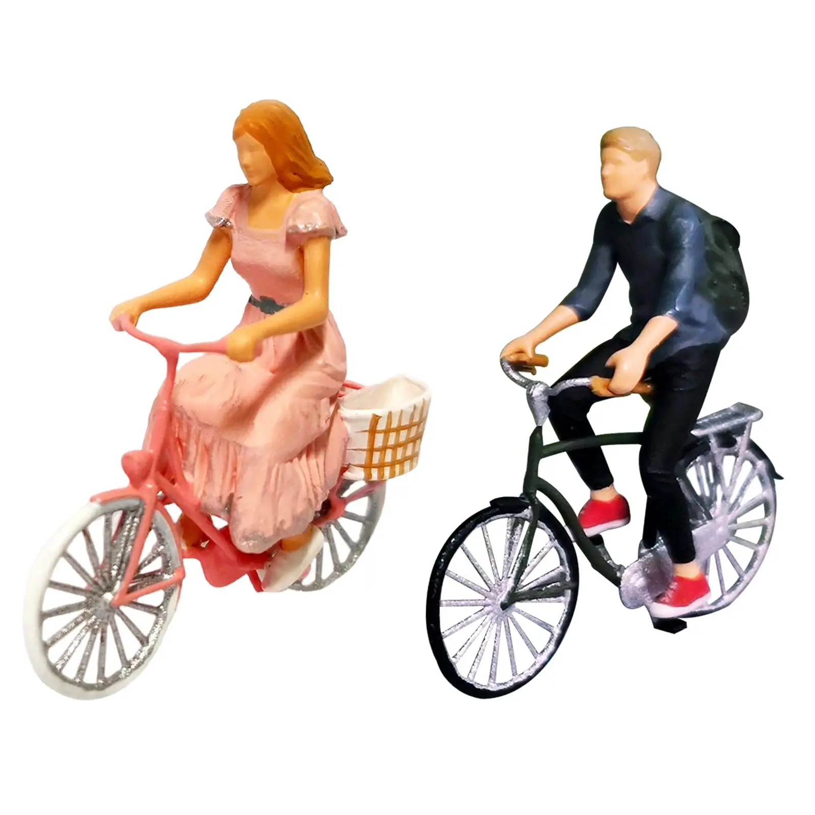 1/64 Scale People Figurines Street Road Layout Scenery Diorama Scene Layout Miniature Bicycle Model