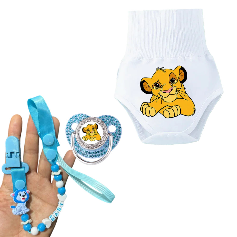 

Latest model pacifier Kawaii Bead Chain Clip Baby Crawling Pants Set A gift for the baby. Essential items for newborns New
