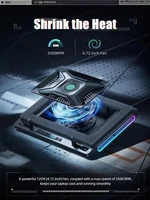 Soporte enfriador para computadora portátil V10 RGB con potente ventilador de refrigeración Turbo externo de 4,72 pulgadas, enfría rápidamente PC de 13-17,3 pulgadas, USB C&A de 4 puertos