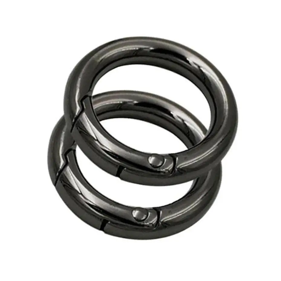 2026 Black New 1Pcs Metal Round Carabiner Spring Snap Clips Hook O Ring Keychain Keyring Backpack Buckle DIY Jewelry Openable