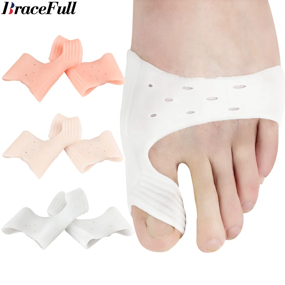 1Pair Silicone Bunion Corrector Reliever Big Toe Separator Pain Relief Bunion Splint for Curved Toes Protect Readjust the Toes