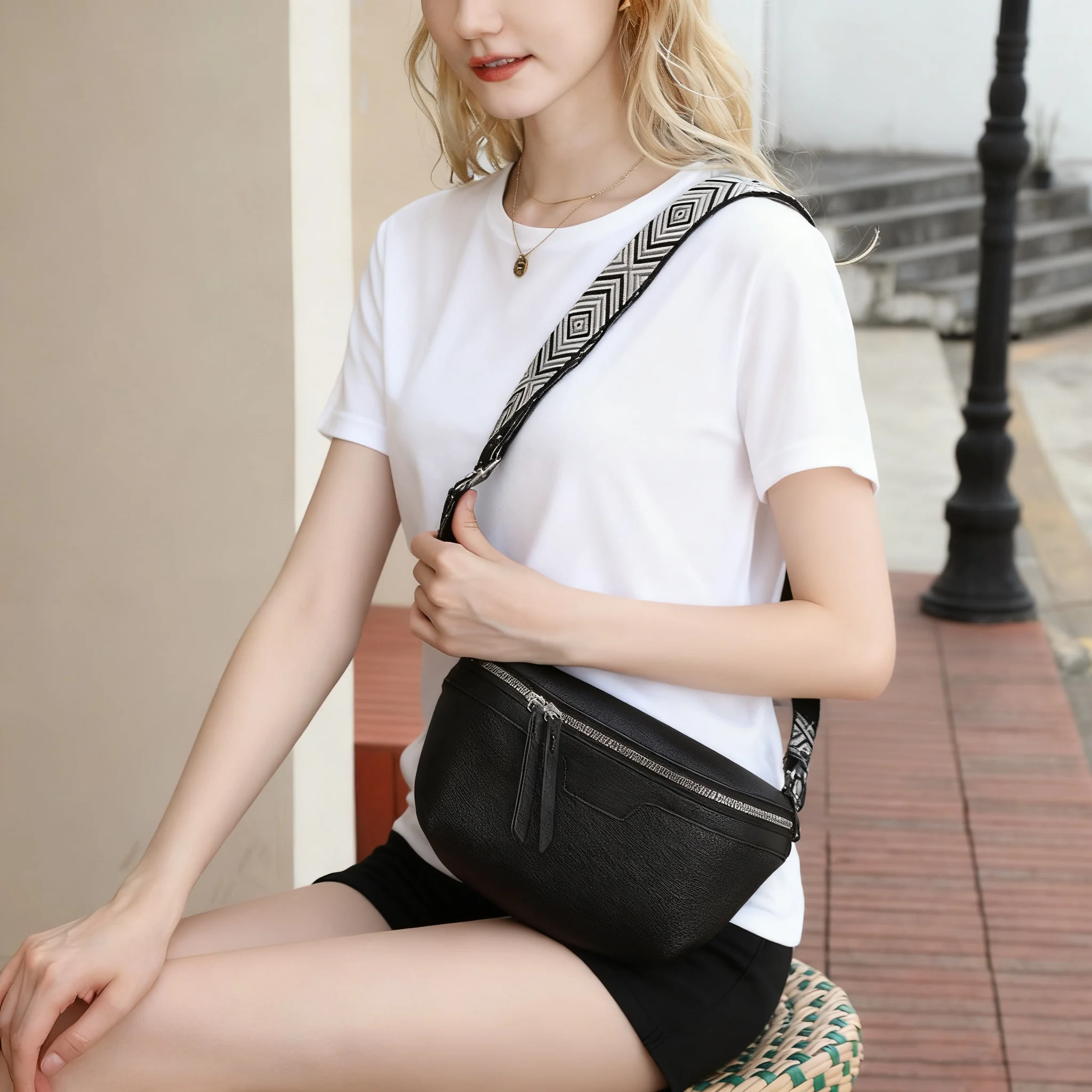 حقائب كروس بكتف واحد من القماش المتين من TINYAT للرجال والنساء وحقائب خصر عصرية ومحافظ كروس صغيرة للاستخدام في الهواء الطلق #1