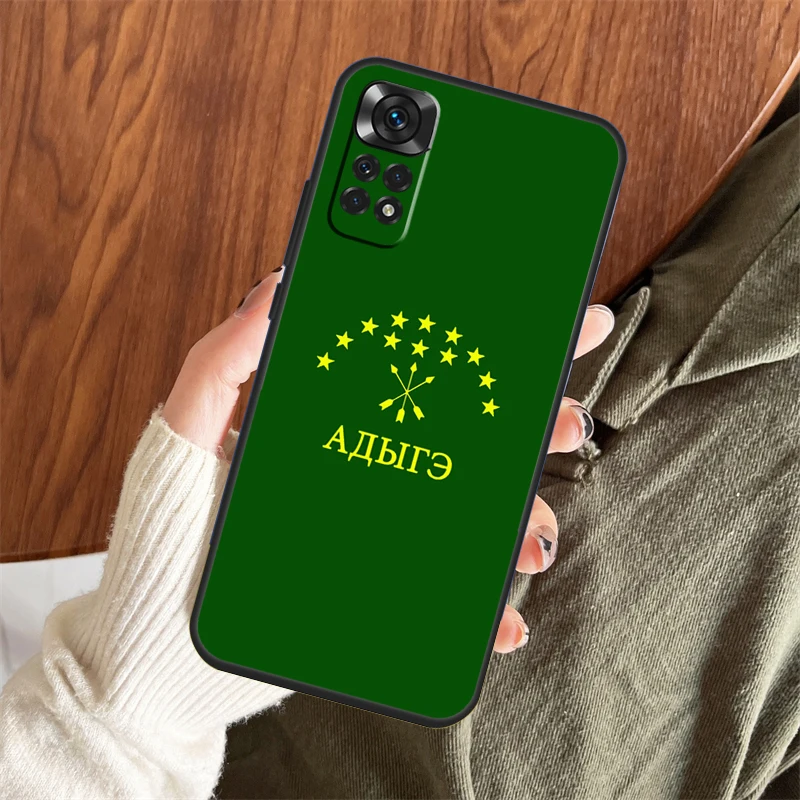 Adygea Circassian Flag Case For Xiaomi Redmi Note 11 10 8 9 12 Pro Note 11S 10S 9S 8T Redmi 10 10C 9A 9C 9T Coque