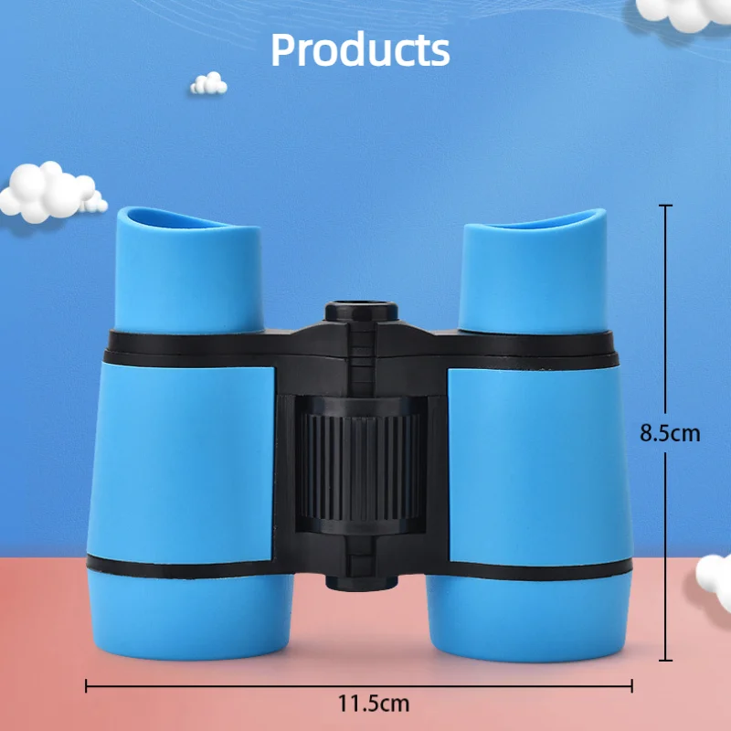 4X30 Colored Rubber Handle Anti Slip Children's Telescope Portable Eye Protection Double Tube Children's Toy Telescope