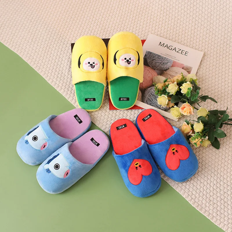 Cute Cartoon Kawaii Koya Plush Slippers Indoor Anti-Skid Soft Comfortable Couple Cotton Slipper for Boyfriend Girlfriend Gifts