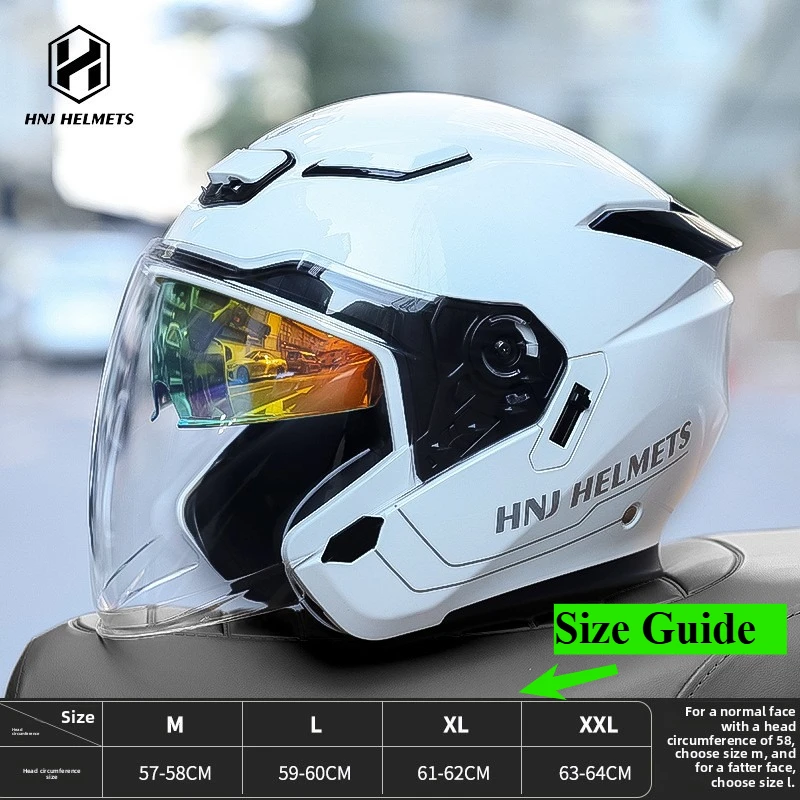 Three-quarter Helmet Men's Motorcycle Half Helmet 3/4 Electric Vehicle Safety Helmet Motorcycle Equipment Size M-2XL