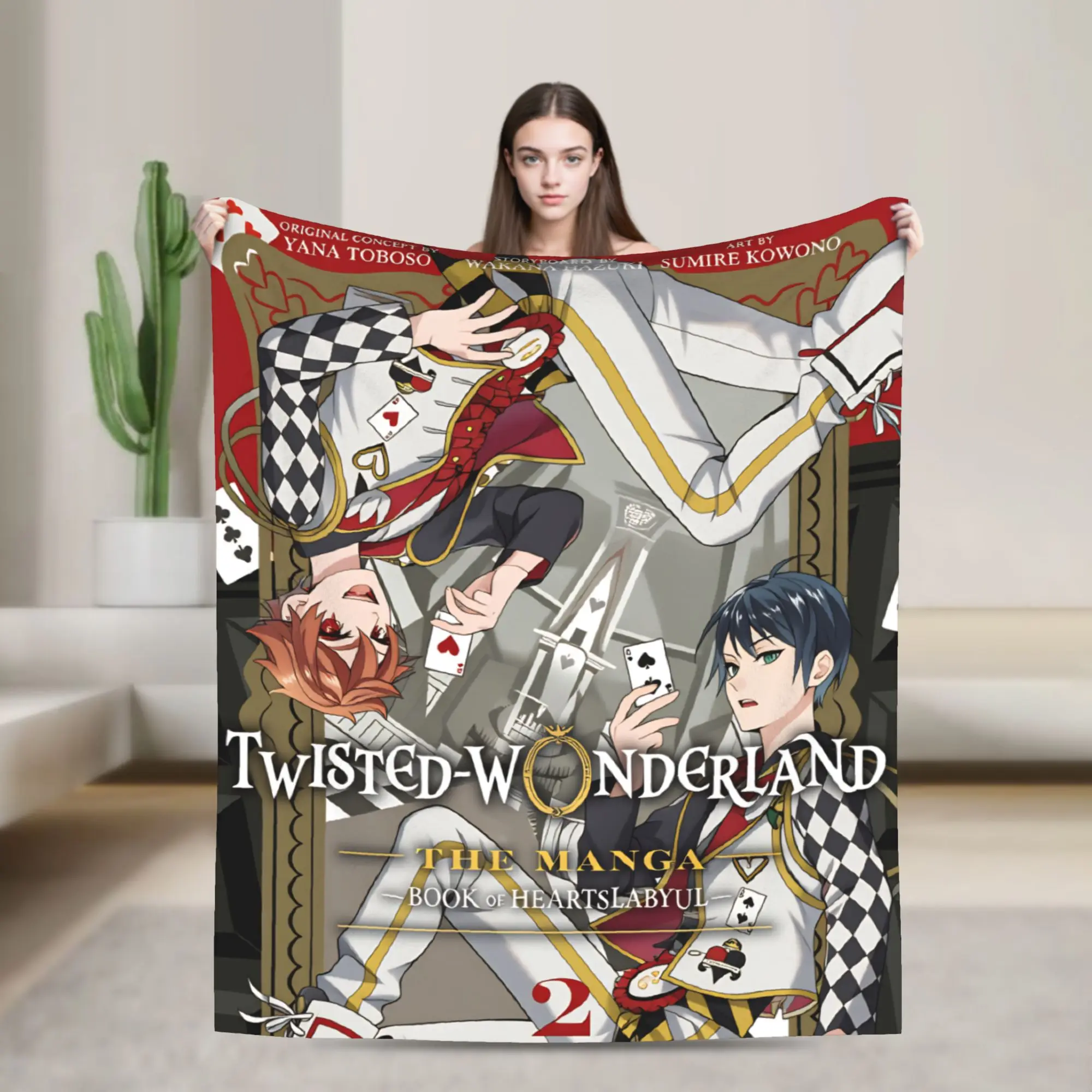 

Манга Фэнтезийные одеяла Twisted-Wonderland, теплое мягкое плюшевое одеяло для гостиной, декоративное фланелевое покрывало, покрывало на кровать