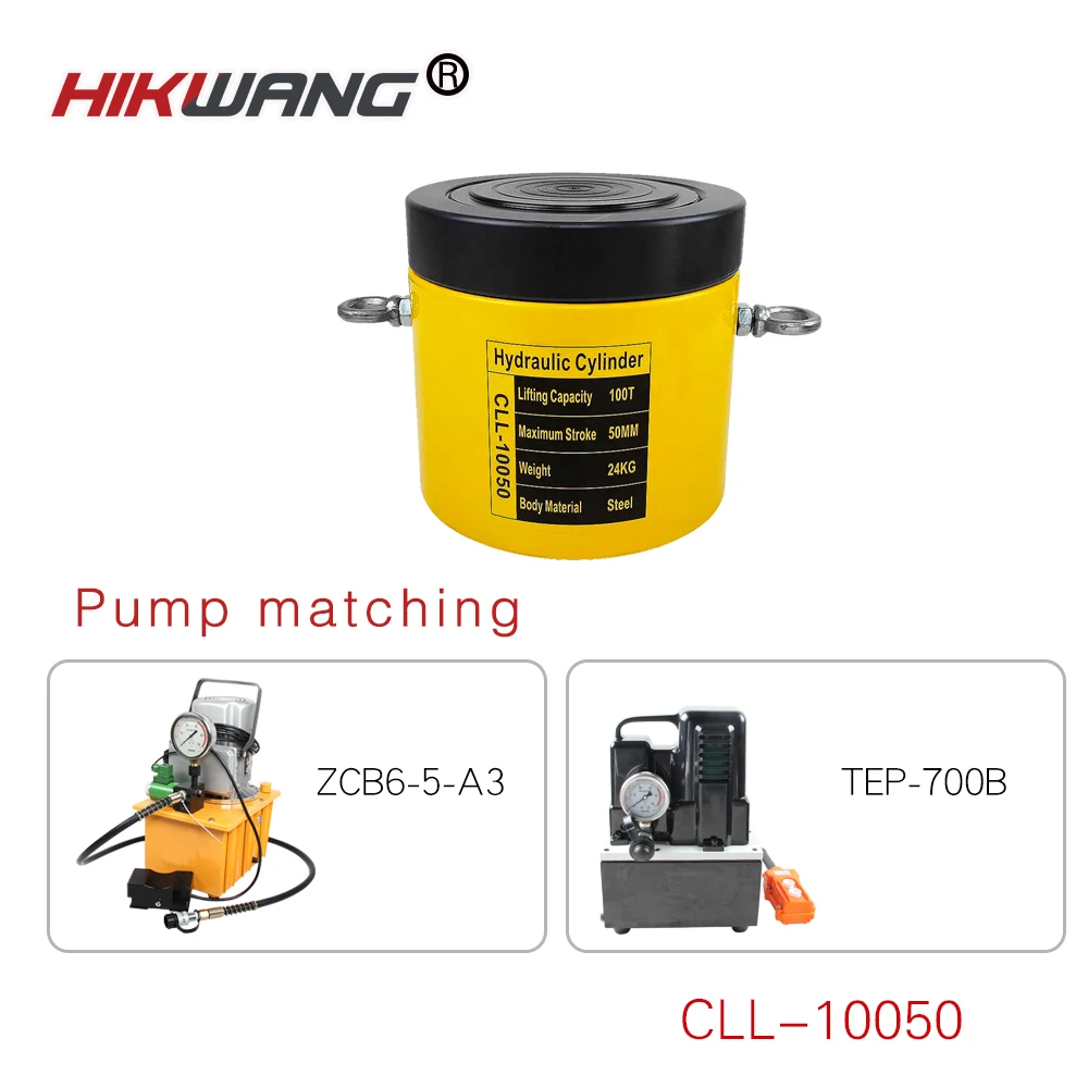 CLL-10050 Single acting 100ton lock nut hydraulic cylinders high tonnage safe lock lift jack