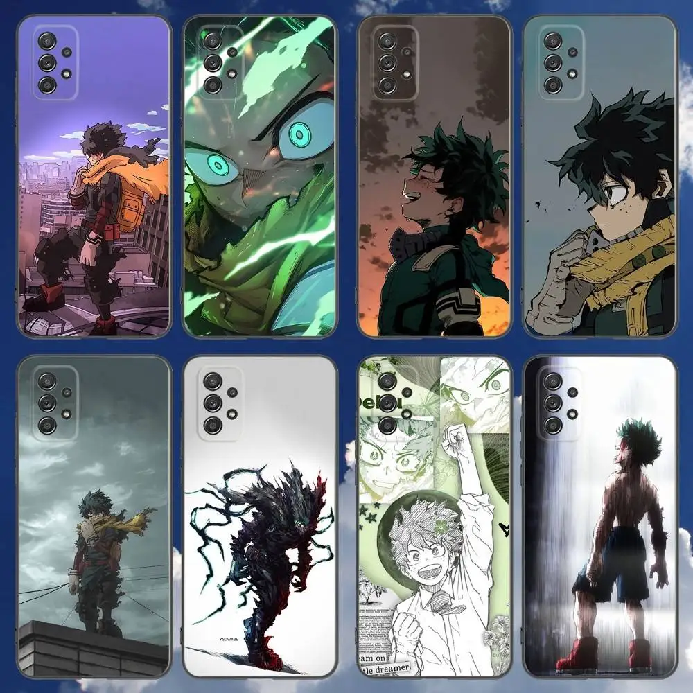 

My Hero Academia Deku Phone Case For Samsung Galaxy A 91,80,73,72,71,53,52,51,22,5G Shockproof Soft Black Cover