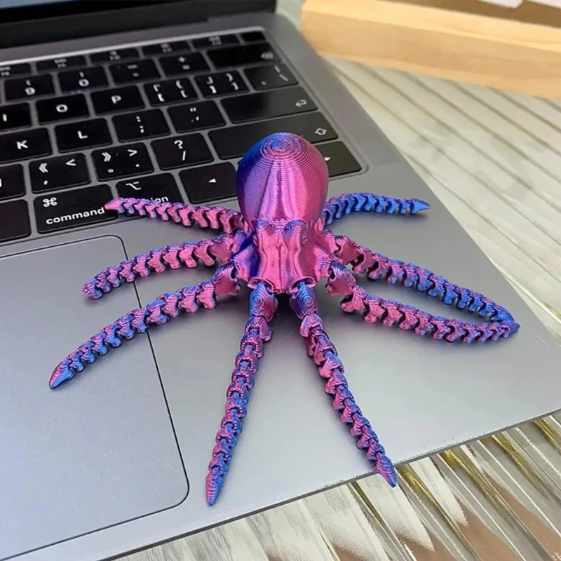 

1PCS New 3D Printed Multi-jointed Movable Octopus Toys Children's Decompression Toy Key Accessories Decor Boy Toys Birthday Gift