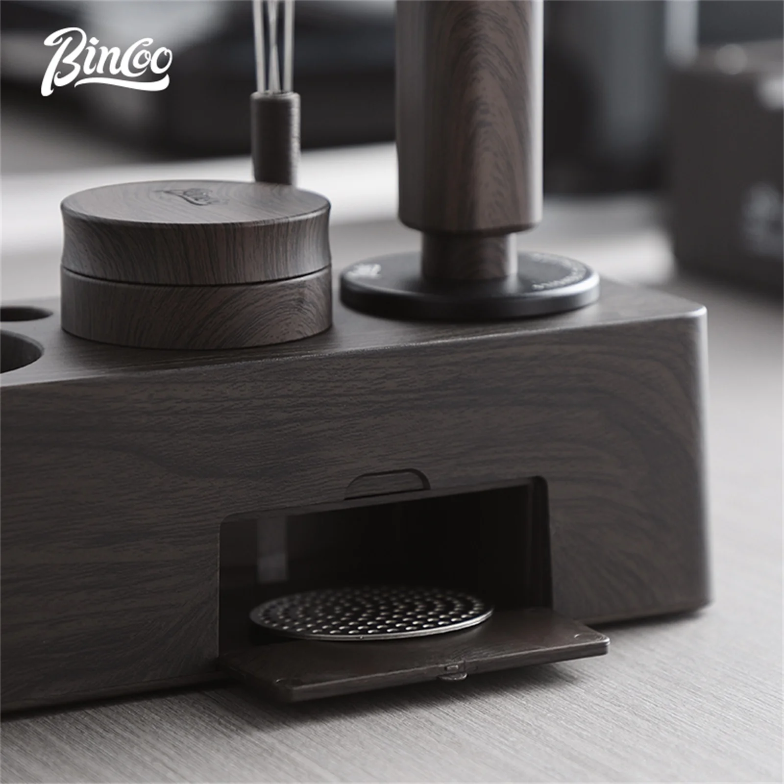 

Bincoo Woodgrain Coffee Trio - Tamping Base/Tamper/Distributor, 51/58mm Universal, Espresso Set
