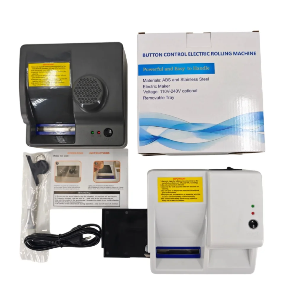 

6.5mm 8mm Caliber Cigarette Machine Electric Tobacco Rolling Filling Machines with Roller Tray DIY Smoking Accessories Gift