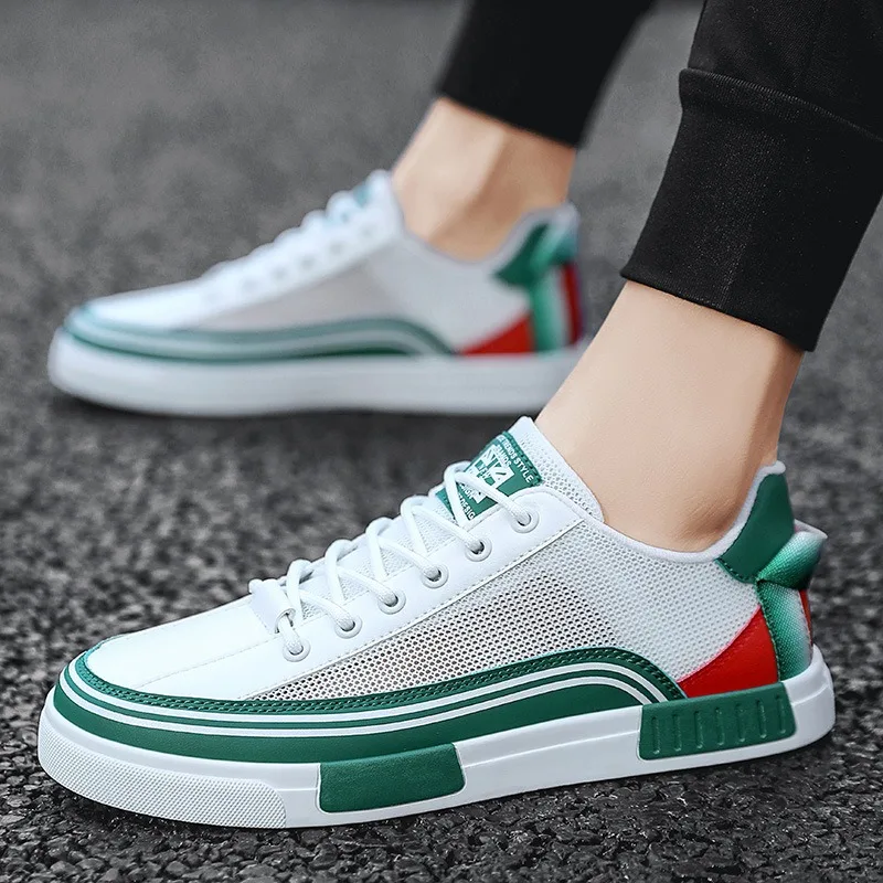 

Летние легкие сетчатые дышащие кроссовки, мужская обувь для скейтборда на плоской подошве, лоферы, уличная полая повседневная прогулочная обувь Tenis Masculino