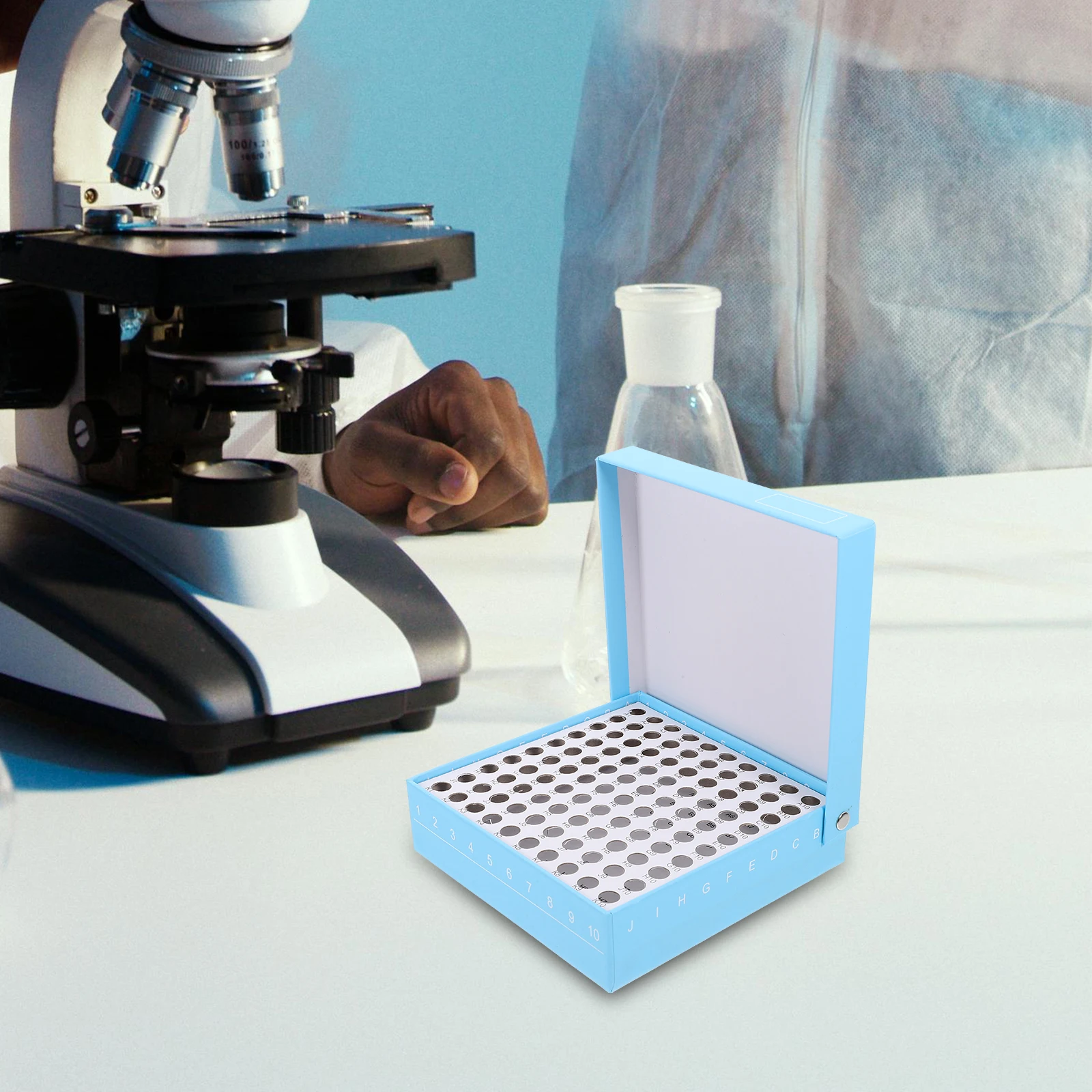 

Tube Box 0.5ml 100 Holes Microcentrifuge Container Storage Holder Lab Equipment Safety Non Deform Efficient Samples Test