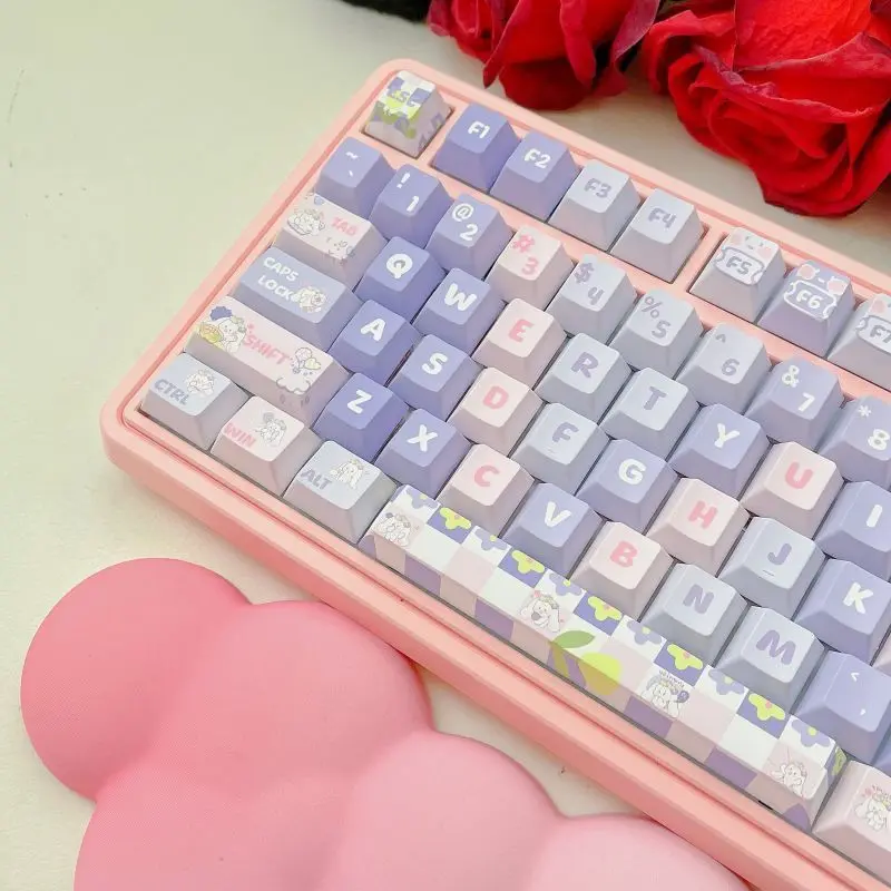 139 Keycaps Dream Big-Eared Rabbit Purple Keycaps Cherry Noa Pbt 68/75/98/108 Small Complete Set Of Mechanical Keyboard Keycap