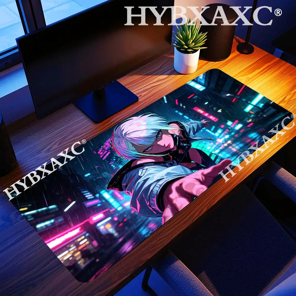 

HYBXAXC Neon Cyberpunk Night City Mouse Pad Anti Slip Rubber Base Desk Mat For Gaming Office Laptop