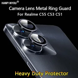 For Realme C55 C53 C51 C63 Ultra Thin Clear Luxury Camera Lens Protector Metal Ring Guard Tempered Glass Film Cover Shield Cap