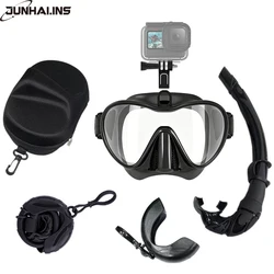 NEW Snorkeling Set Dry Top Anti Fog HD Aqua Diving Goggles Adult Diving Underwater Goggles Snorkel Mask with Camera Mount