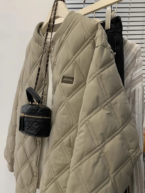 

Мужская свободная куртка из хлопка с ромбовидным узором в стиле ретро, модная зимняя верхняя одежда в гонконгском стиле, универсальная повседневная городская одежда