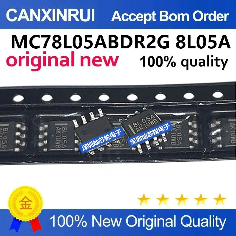 (5-100 Pieces) MC78L05ABDR2G Original Linear Voltage Regulator Chip SOP8 Surface-Mount 8L05A Silk Screen for Electronics