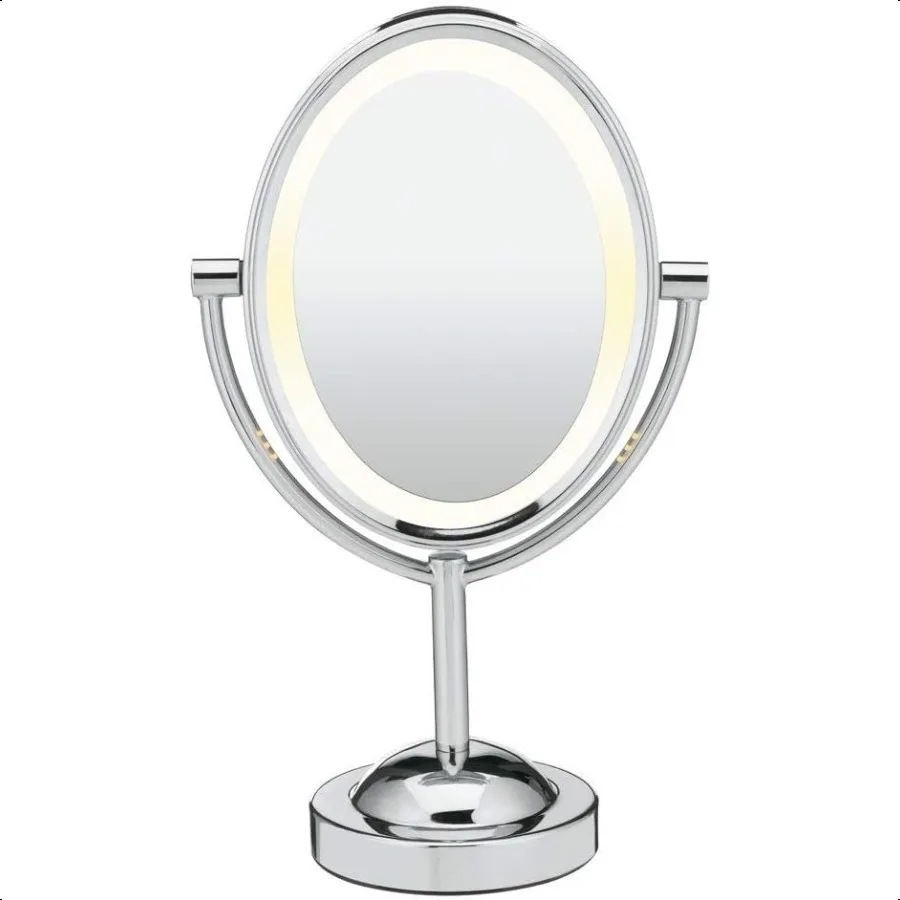 

Lighted Makeup Mirror LED Vanity Mirror 1X 7X Magnifying Mirror Double Sided Corded in Polished Chrome
