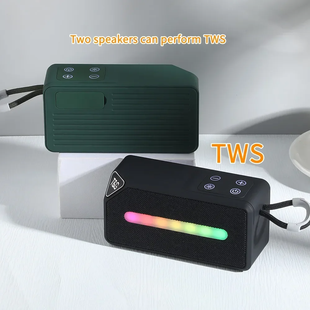 TG685 30W 전원 HiFi 스테레오 Caixa De Som 무선 블루투스 스피커 TF 카드 야외 서브 우퍼 RGB 다채로운 조명 FM 라디오