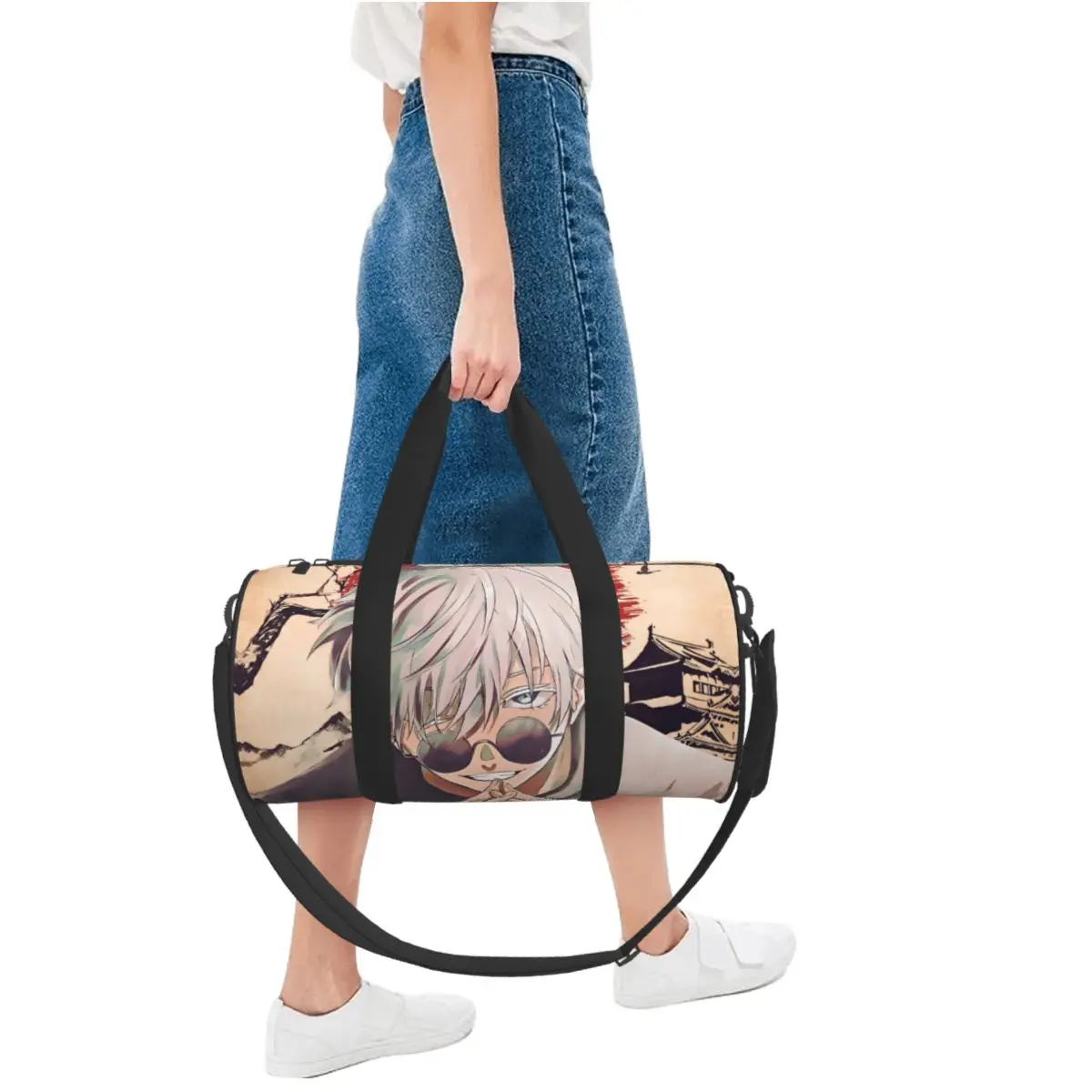 

Satoru Gojo Gym Bag Japanese Mange Oxford Спортивные сумки с обувью для путешествий и тренировок на заказ Сумка для фитнеса в стиле ретро для мужчин