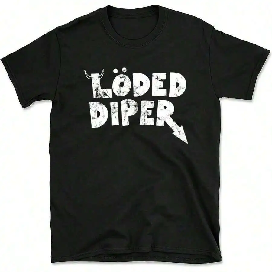 1Pcs Loded Diper Graphic T-Shirt For Men Women, Funny Tees Gift, Round Neck Short Sleeved T Shirts Tops Men Women Clothing, Casual Tee Gift