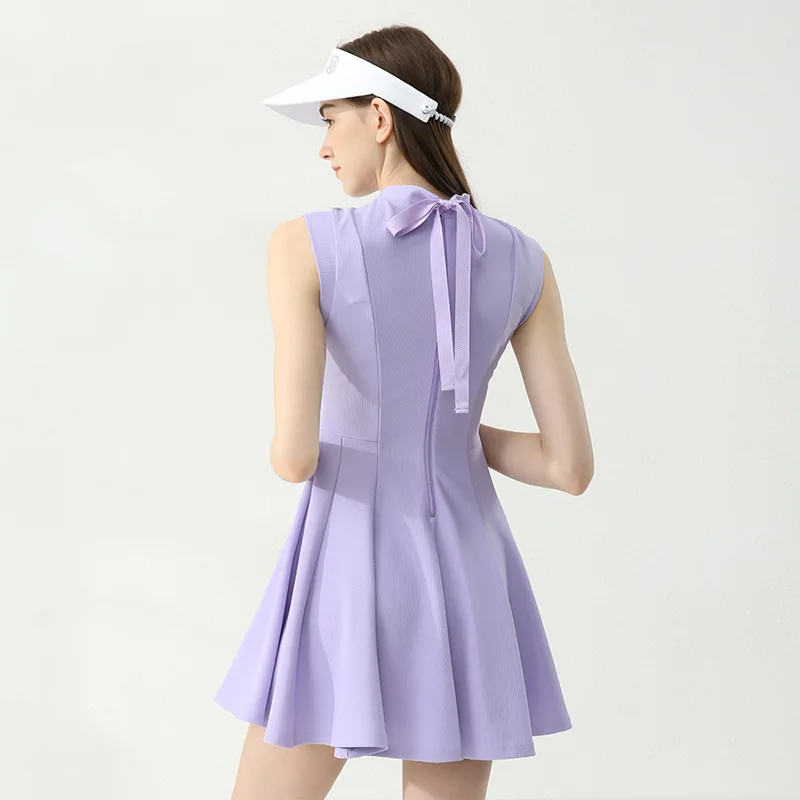 Summer Women\'s Golf Sports Dress Sleeveless A-line Skirt Short Skirt with Waist Closure Quick Drying High Quality Golf Apparel