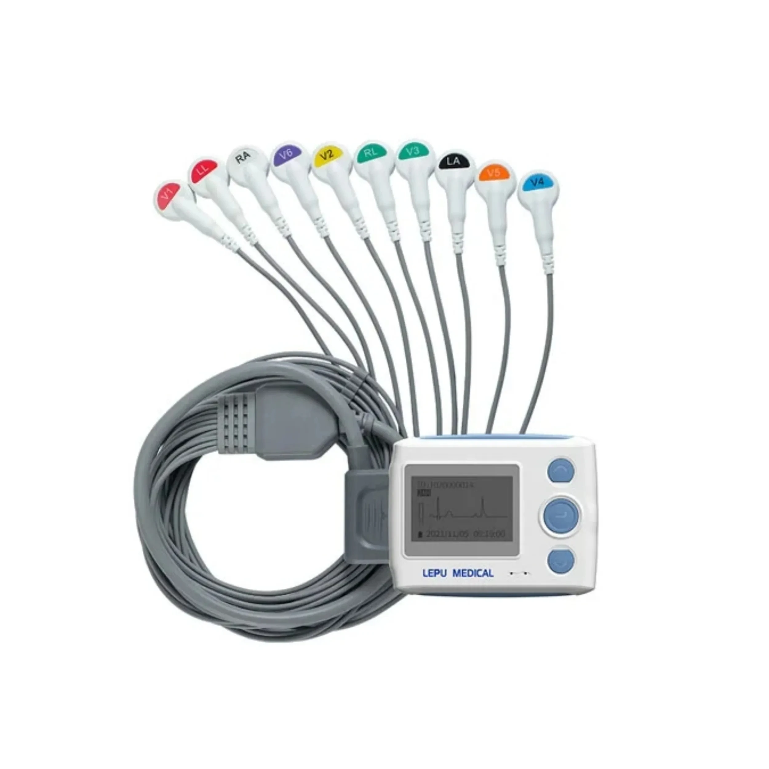 TH12 Real-Time 12 Leads Digital Portable Heart EKG ECG Holter Recorder Holter Monitor  ECG Holter