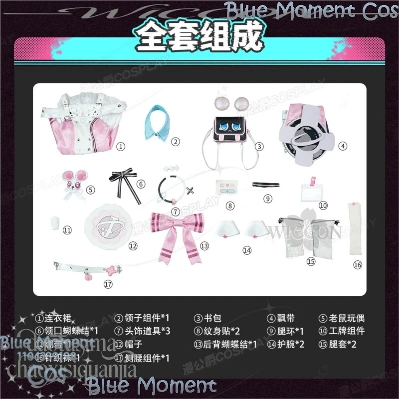 Anime Game Neverness To Everness Cosplay Chiz Kawaii Pink Dress Rabbit Ear Shoes Wig Sweet Lolita Halloween Comic Con Festival - view 6