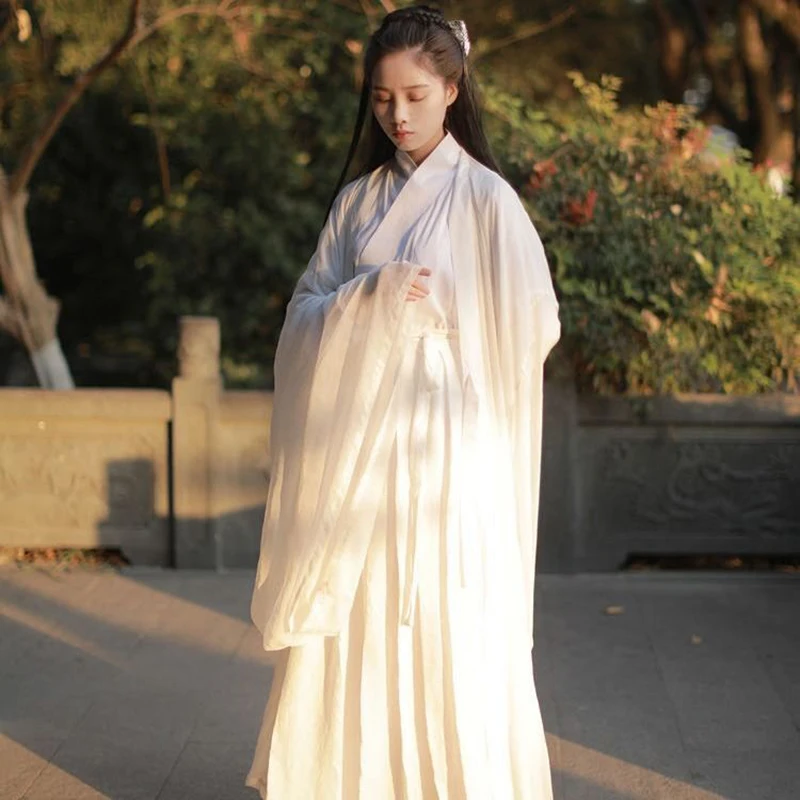 Large Size 3XL Hanfu Dress Women Chinese Traditional Hanfu Set Female Cosplay Costume Summer Hanfu Red Blue Black White Dress